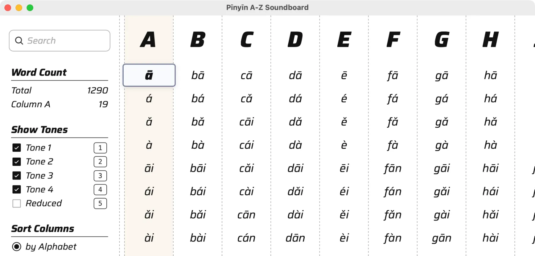 Pīnyīn A-Z Soundboard